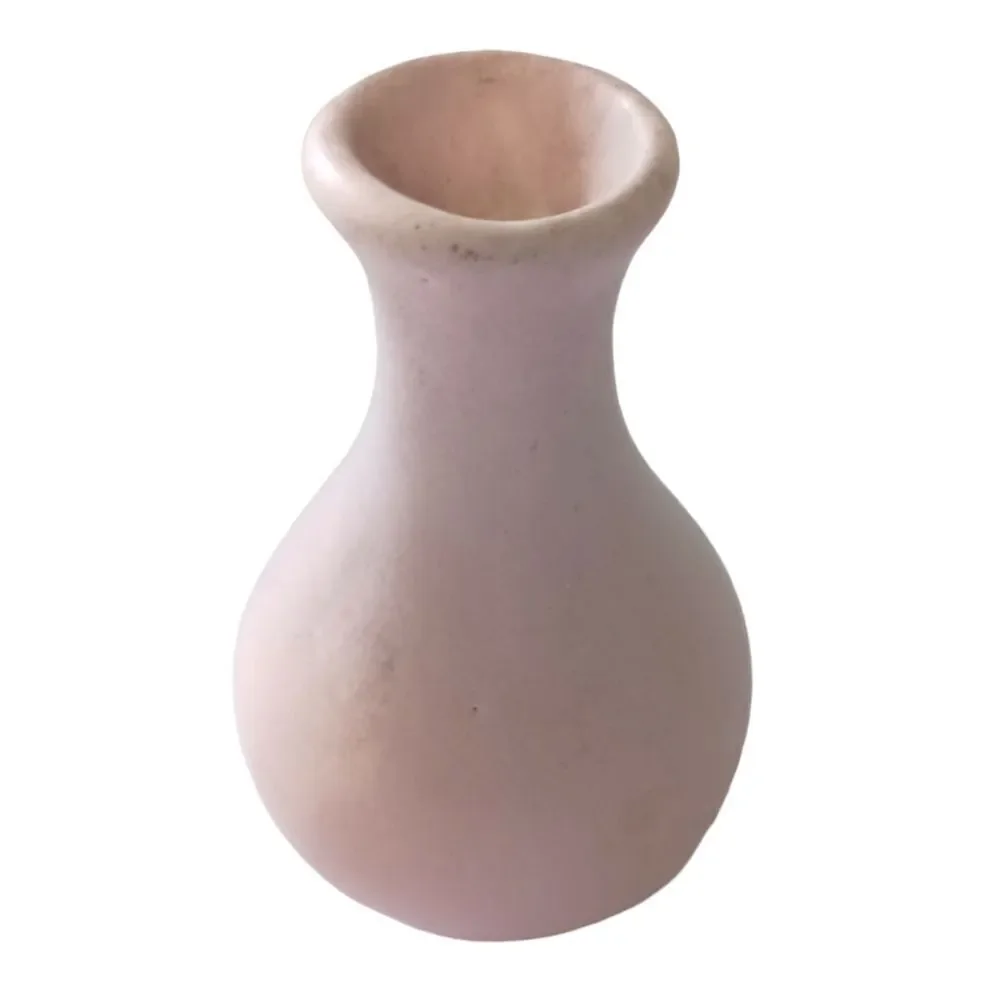 Camark Pottery Teardrop Bud Vase Art Deco Pale Pink Bulb Minimalist Farmhouse - Picture 9 of 14